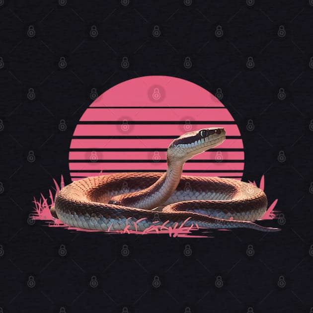 Retro sunset rattle snake by Spaceboyishere